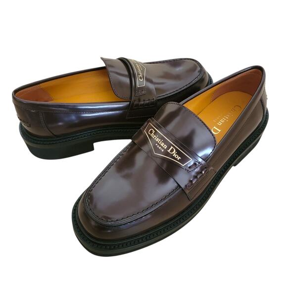 Christian Dior Boy Brown Brushed Calfskin Logo Loafers 36.5 6.5 - Authenticated - Picture 12 of 12